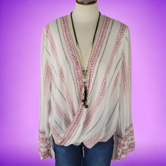Elan High- Low Long Sleeve Drapey Top - Picture 2 of 10